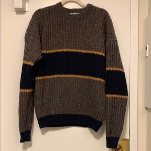 Men's Brown and Navy Sweater  💯 Shetland wool